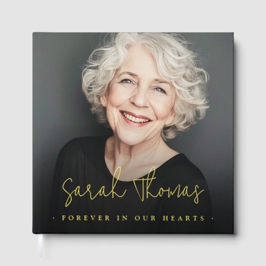 Für immer in unseren Herzen Grabdenkmal schwarz Gästebuch (Vorderseite)