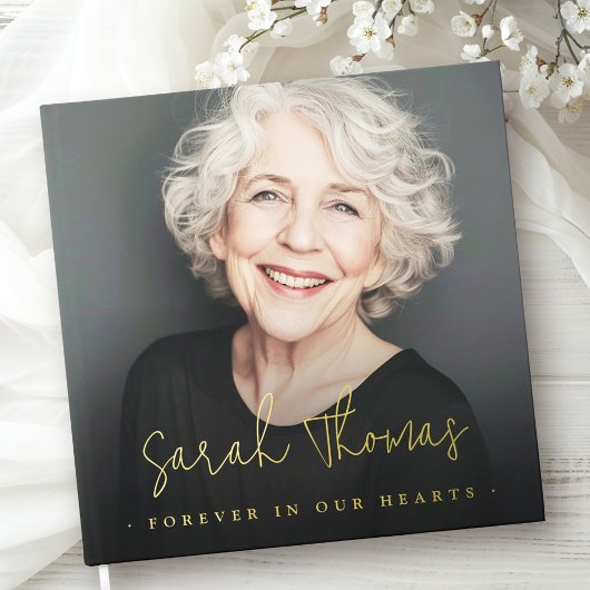 Für immer in unseren Herzen Grabdenkmal schwarz Gästebuch