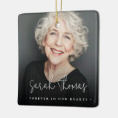 Für immer in unseren Herzen Grabdenkmal schwarz Keramikornament (Links)