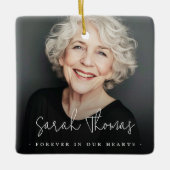 Für immer in unseren Herzen Grabdenkmal schwarz Keramikornament (Vorderseite)