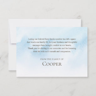 Für immer in unseren Herzen Haustier-Gedenkfoto Dankeskarte