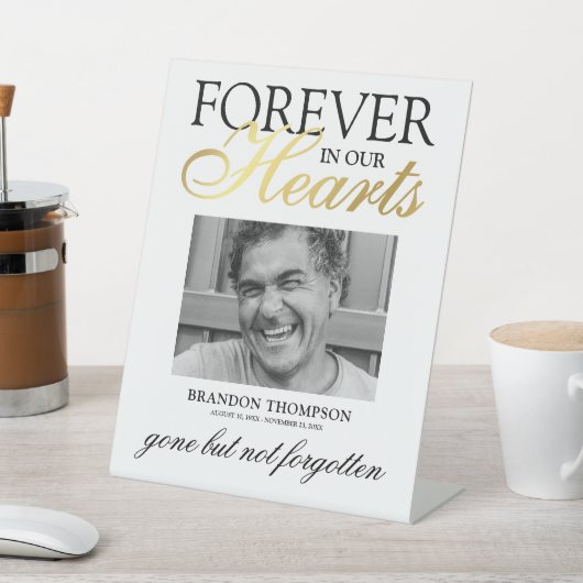 Für immer in unseren Herzen Hochzeit Sockelschild (In SItu)