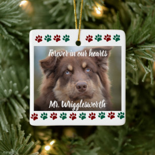 Für immer in unseren Herzen Hund Haustier Foto Eri Keramikornament