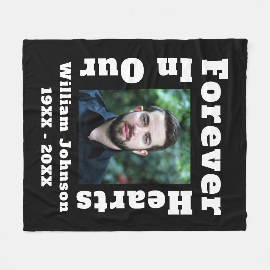 Für immer in unseren Herzen in der Liebe Erinnerun Fleecedecke (Vorderseite (Horizontal))
