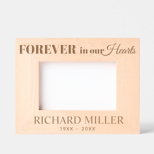 Für immer in unseren Herzen in der liebevollen Eri Geätzte Rahmen (Vorderseite)