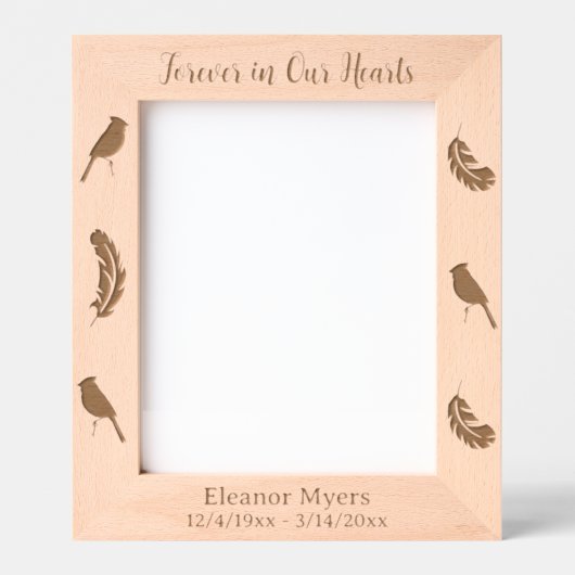 Für immer in unseren Herzen | Kardinal-Gedenkstätt Geätzte Rahmen (Vorderseite)