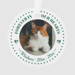 Für immer in unseren Herzen Katzenfoto- und Namens Ornament