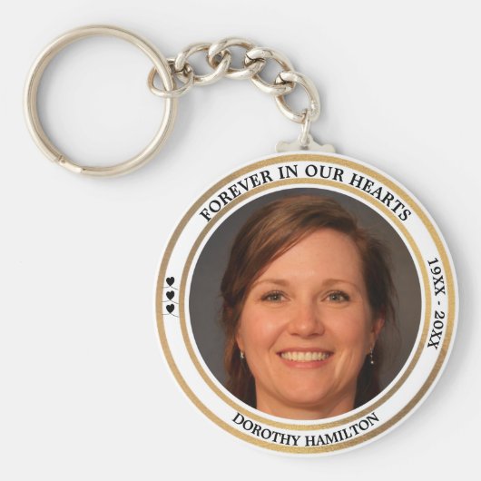 Für immer in unseren Herzen maßgeschneiderte Foto Schlüsselanhänger (Vorne)