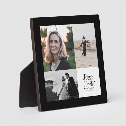 Für immer in unseren Herzen | Memorial Foto Collag Fotoplatte (Vorderseite)