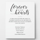 Für immer in unseren Herzen mit Namen Gedenkhochze Fotoplatte (Vorderseite)