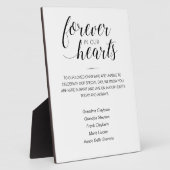 Für immer in unseren Herzen mit Namen Gedenkhochze Fotoplatte (Seite)