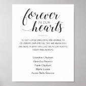 Für immer in unseren Herzen mit Namen Gedenkhochze Poster (Vorne)