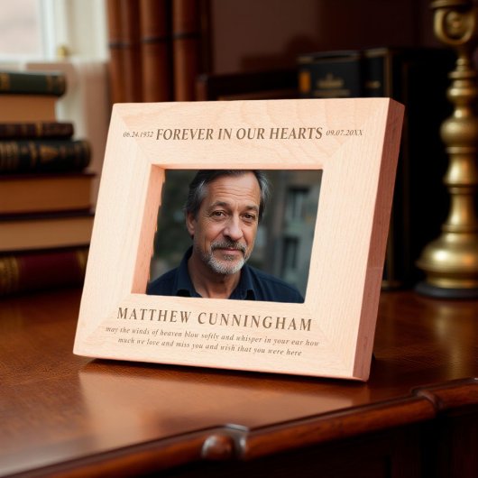 Für immer in unseren Herzen Moderne Einfach Minima Geätzte Rahmen