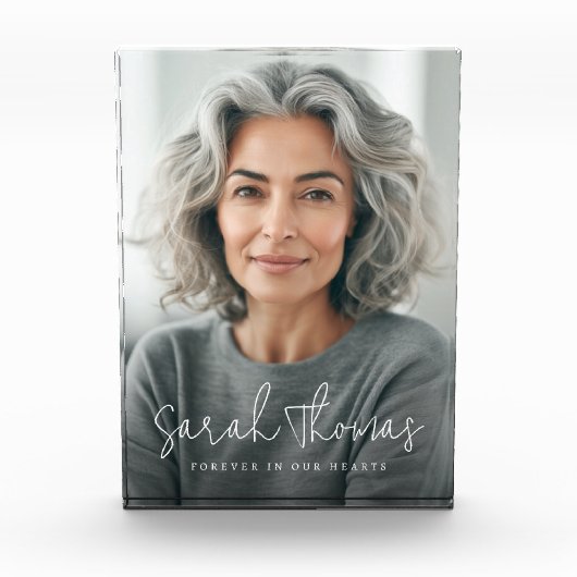 Für immer in unseren Herzen Name Gedenkstätte Fotoblock (Vorderseite)