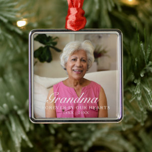 Für immer in unseren Herzen Oma Foto Gedenkstätte Ornament Aus Metall