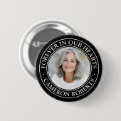 Für immer in unseren Herzen schwarze Umrandung Fot Button (Vorne & Hinten)