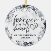 Für immer in unseren Herzen Silver Foil Foto Memor Keramik Ornament (Vorne)