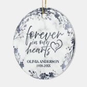 Für immer in unseren Herzen Silver Foil Foto Memor Keramik Ornament (Links)
