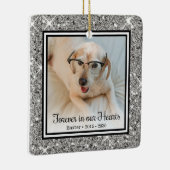 Für immer in unseren Herzen Silver Glitzer Hund Me Keramikornament (Rechts)