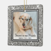 Für immer in unseren Herzen Silver Glitzer Hund Me Keramikornament (Links)
