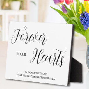 Für immer in unseren Herzen Tabletop Plaque mit Ea Fotoplatte
