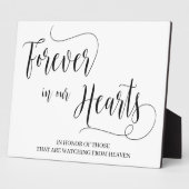 Für immer in unseren Herzen Tabletop Plaque mit Ea Fotoplatte (Seite)
