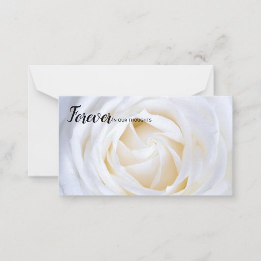Für immer in unserer Blumenkarte mit Gedanken Mitteilungskarte (Vorderseite)