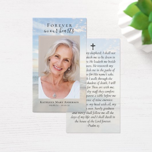 Für immer in unserer Foto-Gedenkkarte (Schreibtisch)