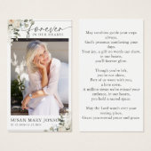 Für immer in unserer Gedenkkarte für die Herzbeerd (Vorne & Hinten)