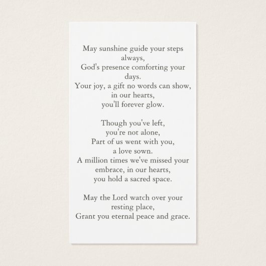 Für immer in unserer Gedenkkarte für die Herzbeerd (Rückseite)