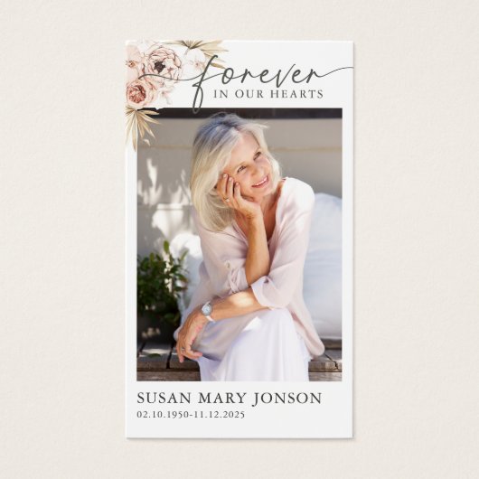 Für immer in unserer Gedenkkarte für die Herzbeerd (Vorderseite)