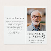 Für immer in unserer Gedenkkarte für Herzklopfen Visitenkarten (Außenseite Aufgefaltet)