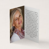 Für immer in unserer Gedenkkarte für Herzklopfen Visitenkarten (Innenseite)