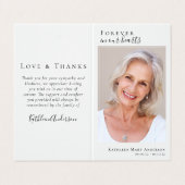 Für immer in unserer Gedenkkarte für Herzklopfen Visitenkarten (Außenseite Aufgefaltet)