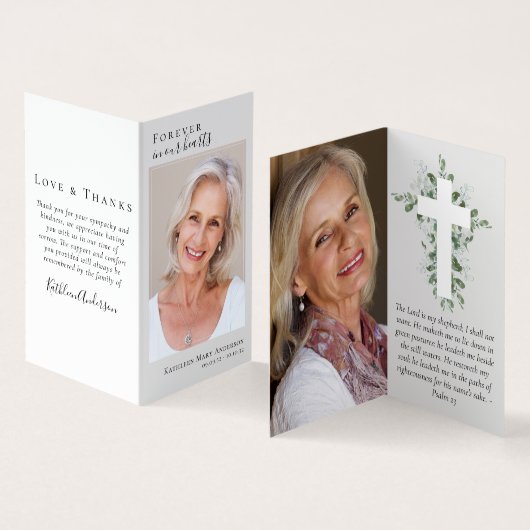 Für immer in unserer Gedenkkarte für Herzklopfen Visitenkarten (Innenseite und Außenseite)