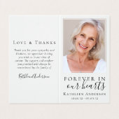 Für immer in unserer Gedenkkarte für Herzklopfen Visitenkarten (Außenseite Aufgefaltet)