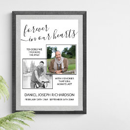 Für immer in unserer Hearts Custom Foto Memorial V Poster