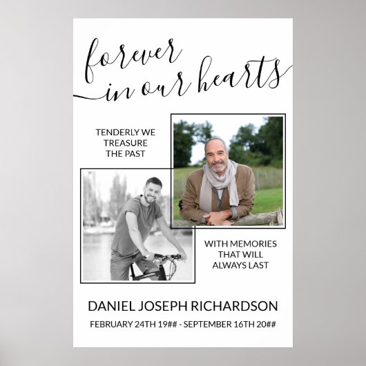 Für immer in unserer Hearts Custom Foto Memorial V Poster (Vorne)