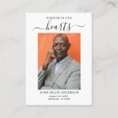 Für immer in unserer Herz-Beerdigungskarte Visitenkarte (Vorderseite)