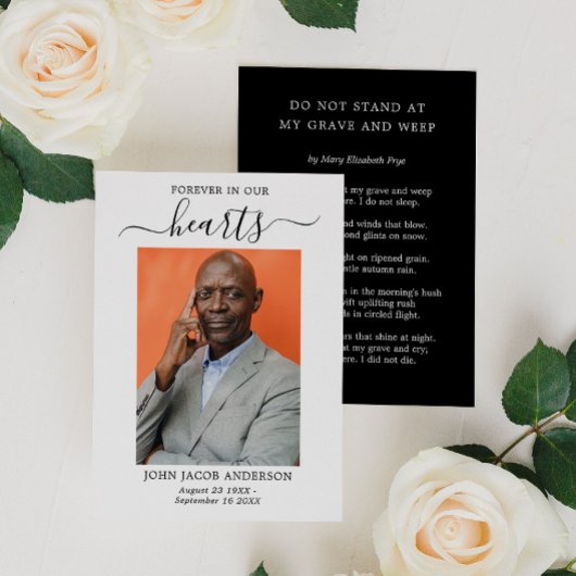 Für immer in unserer Herz-Beerdigungskarte Visitenkarte