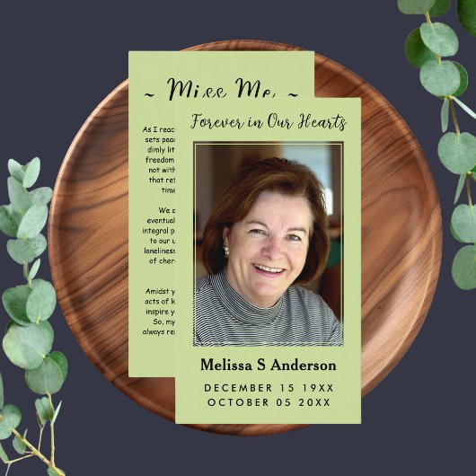 Für immer in unserer Herz-Begräbniskarte Visitenkarte