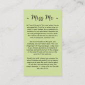 Für immer in unserer Herz-Begräbniskarte Visitenkarte (Rückseite)