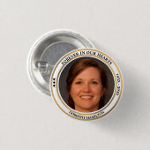 Für immer in unserer Herz-Foto-Bestattungstaste Button (Vorne & Hinten)