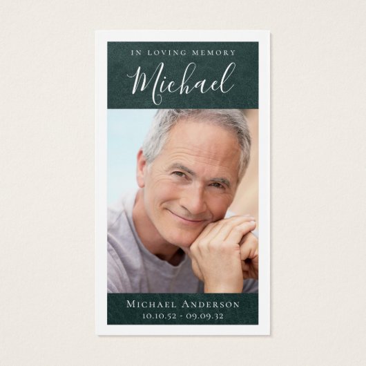 Für immer in unserer Herz-Foto-Gedenkkarte (Rückseite)