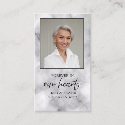 Für immer in unserer Herz-Foto-Gedenkkarte Begleitkarte (Vorderseite)