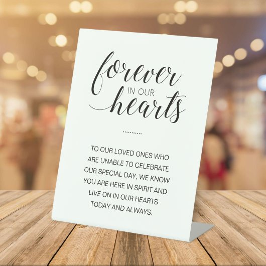 Für immer in unserer Herz-Gedächtnishochzeit Sockelschild