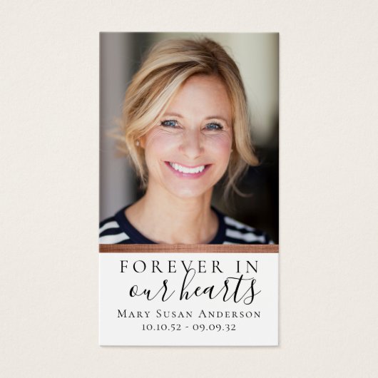 Für immer in unserer Herz-Gedächtniskarte (Vorderseite)