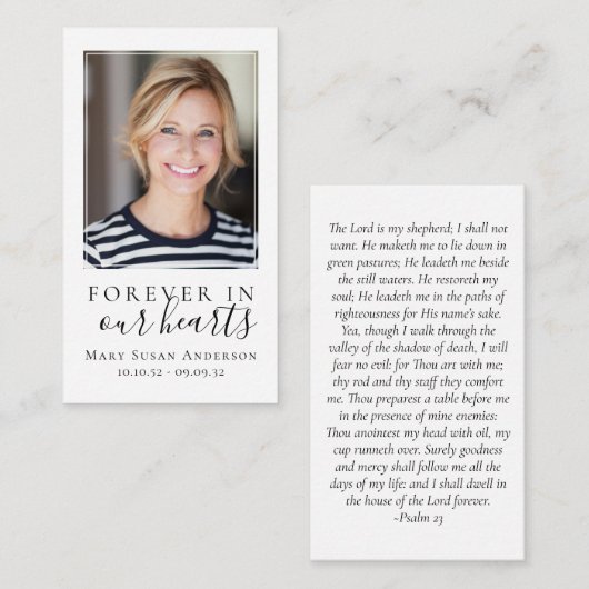 Für immer in unserer Herz-Gedenkkarte Mitteilungskarte (Vorne/Hinten)