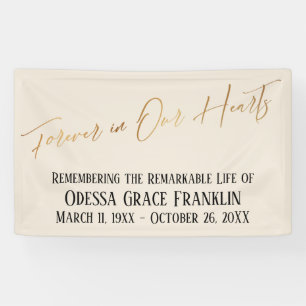 Für immer in unserer Herz Gold Handschrift auf Cre Banner