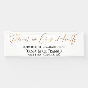 Für immer in unserer Herz Gold Handwriting Typogr Banner